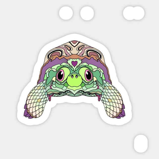 Happy Tortoise in Pastels Sticker by Persnickety Dirigible